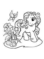 coloriage petit poney trouve les oeufs de paques